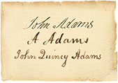 Signatures of John, Abigail, and John Quincy Adams