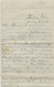 Julia Jarrett letter to Homer Jarrett