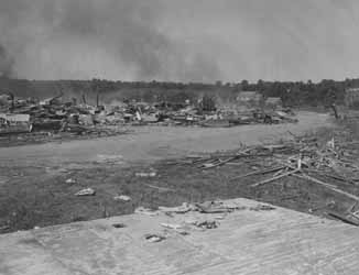 Rubble from the Worcester tornado Photograph