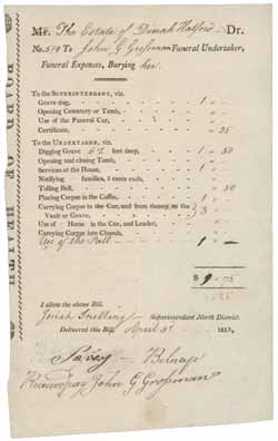 Bill from John G. Grossman to the estate of Dinah Hartford, signed by Sarah Belknap, 3 April 1813 Bill from John G. Grossman to the estate of Dinah Hartford, signed by Sarah Belknap, 3 April 1813