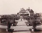 Keewaydin with bricks from the sunken garden