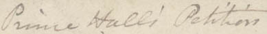 Detail of Prince Hall's Petition