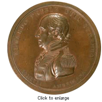 Edward Preble before Tripoli 1804 Comitia Americana medal