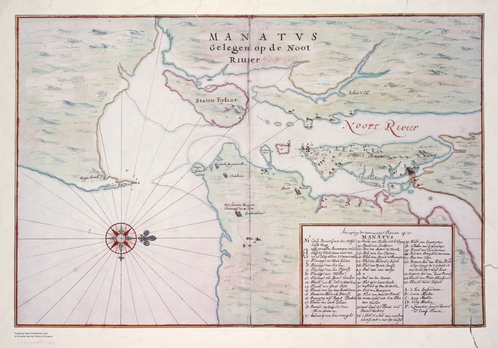 illustrated map depicting Manhattan