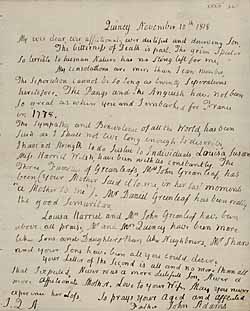 Letter from John Adams to John Quincy Adams, 10 November 1818 Manuscript