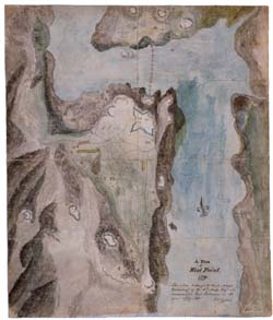 Manuscript plan of West Point, 1779 Pen and ink and watercolor