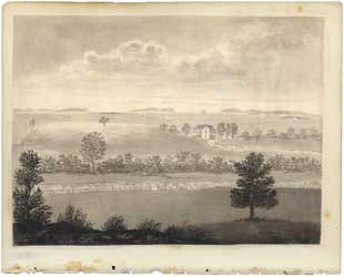 View of Mount Wollaston Watercolor drawing