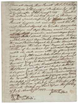 Bill of sale from John Fellows to Theodore Sedgwick for Ton (an enslaved person), 1 July 1777 