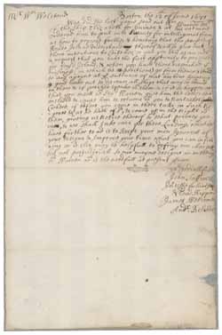 Letter from John Saffin, John Usher, and others to William Welstead, 12 June 1681 