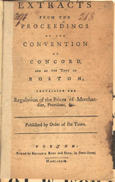 Extracts from the Proceedings of the Convention at Concord, and of the Town of Boston. 