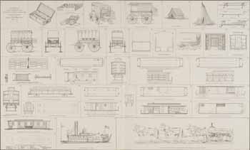 Diagrams Illustrating the Principal Means Used In Transporting the Sick and Wounded... Lithograph