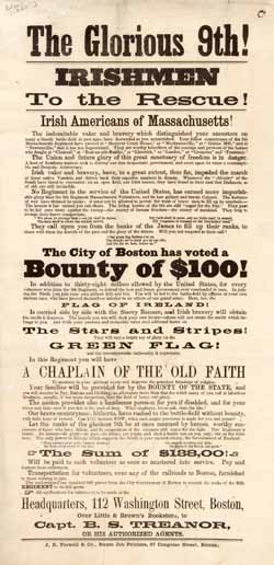 The Glorious 9th! Irishmen to the Rescue! Irish Americans of Massachusetts! Broadside The Glorious 9th! Irishmen to the Rescue! Irish Americans of Massachusetts! Broadside