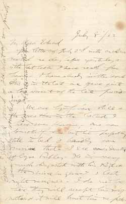 Letter from Francis Barlow to Edward Barlow, 8 July 1862 