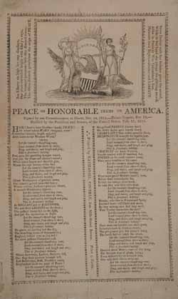 Peace on Honorable Terms to America Broadside Peace on Honorable Terms to America Broadside