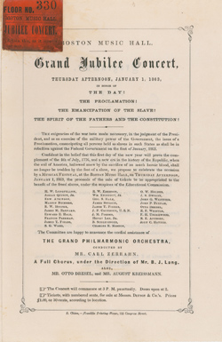 Boston Music Hall: Grand Jubilee Concert Program