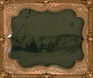 38th Mass. Volunteer Infantry Regiment at Ship Island, Miss. Ambrotype