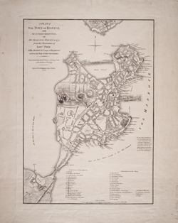 A Plan of the Town of Boston with the Intrenchments, &c. of His Majesty’s Forces in 1775 Map