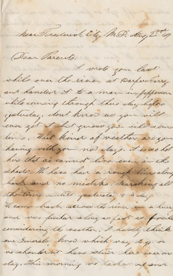 Letter from Flavel King Sheldon to [Silas and Anna Sheldon], 2 August 1864 Manuscript