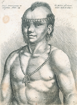 Unus Americanus ex Virginia. Aetat 23 Etching