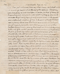 Letter from Thomas Jefferson to John Adams, 12 September 1821 Manuscript Letter from Thomas Jefferson to John Adams, 12 September 1821 Manuscript