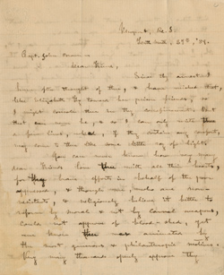 Letter from E. B. [a Quaker] to John Brown and his reply Manuscript