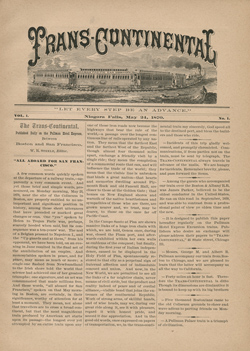 Trans-Continental, Vol. 1, No. 1 