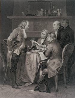 Drafting the Declaration of Independence Engraving Drafting the Declaration of Independence Engraving