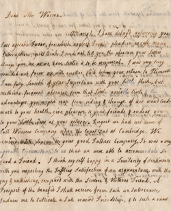 Letter from Hannah Winthrop to Mercy Otis Warren, 6 September 1769 Manuscript Letter from Hannah Winthrop to Mercy Otis Warren, 6 September 1769 Manuscript