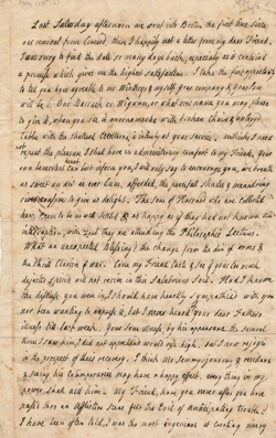 Letter from Hannah Winthrop to Mercy Otis Warren, 8 July 1776 Manuscript