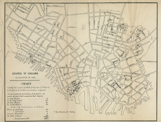 Course of Cholera in Boston in 1849. Map
