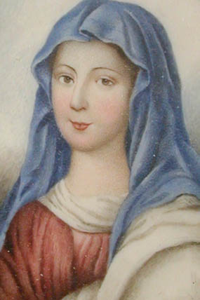 Mary Snell Wheelwright as the Madonna [Mrs. John Wheelwright] Miniature portrait, watercolor on ivory