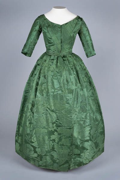 Dress belonging to Rebecca Tailer Silk brocade