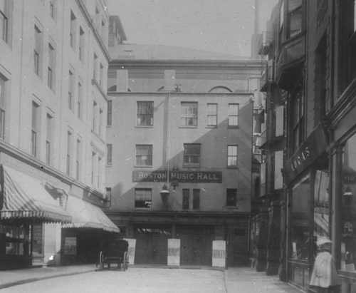 `Boston Music Hall, Hamilton Place` Lantern slide