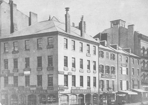 Samuel S. Pierce Grocery Store, cor. Court & Tremont St. Lantern slide