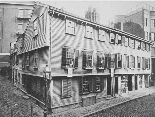 `Wells-Adams House, Salem St. built 1660` Lantern slide