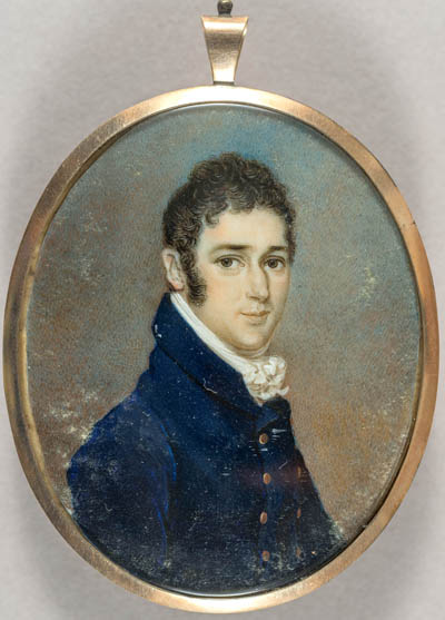 Belcher Byles Miniature portrait , watercolor on ivory