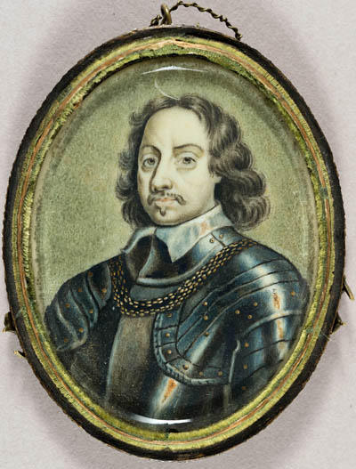 Oliver Cromwell Miniature portrait , watercolor on ivory