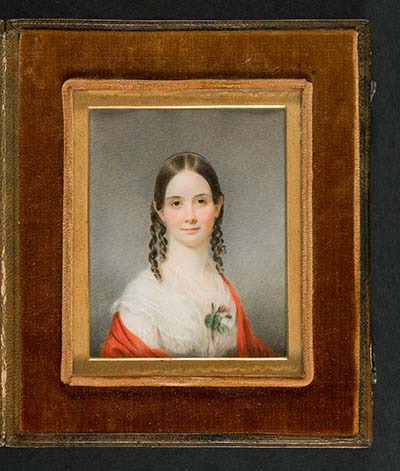 Sarah Ellen Francis Miniature portrait watercolor on ivory