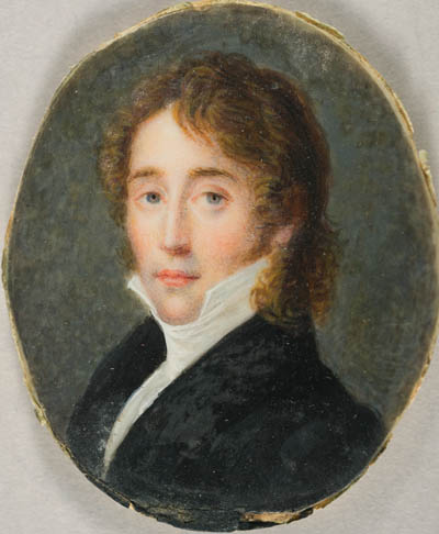 [Robert?] Sedgwick Miniature portrait , watercolor on paper