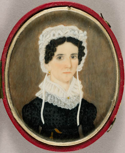 Elizabeth Berry Lothrop [Mrs. Stillman Lothrop] Miniature portrait , watercolor on ivory