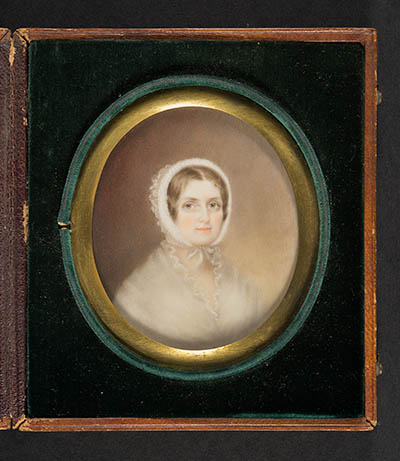 Elizabeth Cabot Blanchard Winthrop Miniature portrait, watercolor on ivory