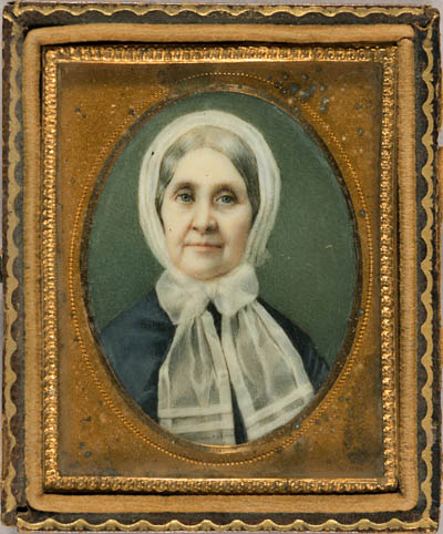 Elizabeth Brown Francis Bowditch [Mrs. Nathaniel Ingersoll Bowditch] Miniature portrait, watercolor on ivory