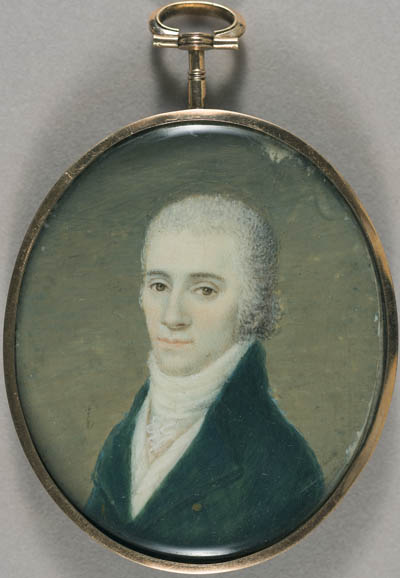 Edward Lyde Miniature portrait, watercolor on ivory