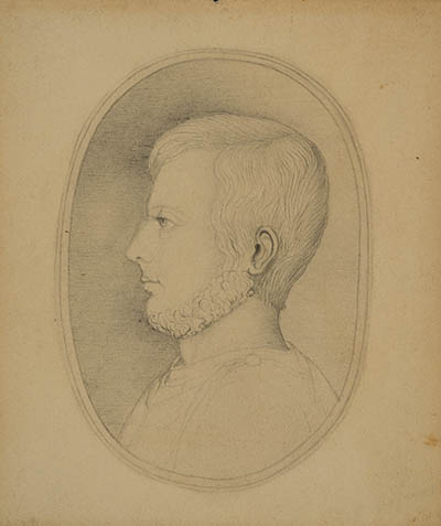 George Francis Peabody Miniature portrait , graphite on card stock