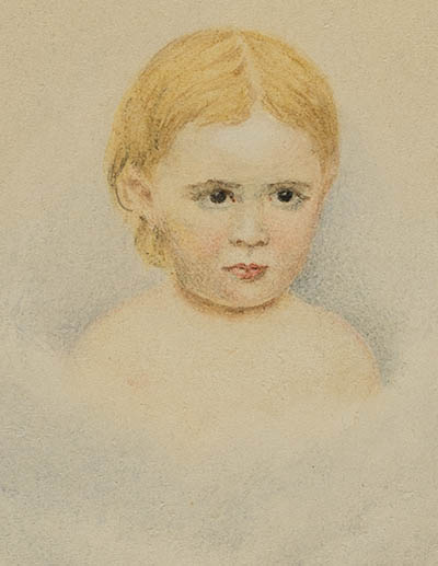 Rebecca Haswell Clarke as a child Miniature portrait, watercolor on paper