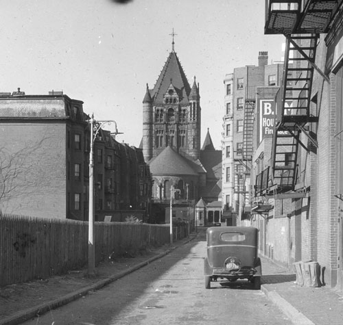 `Providence St., south from Berkeley St.` Lantern slide
