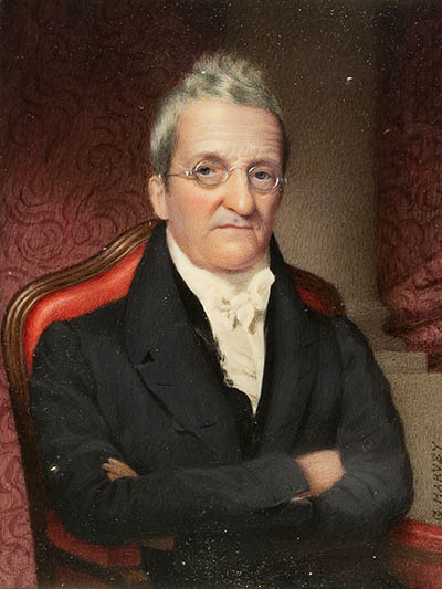 Benjamin Goddard Miniature portrait, watercolor on ivory