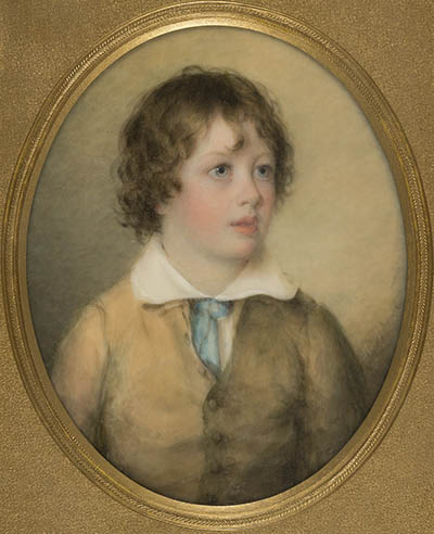Stephen George Perkins Miniature portrait, watercolor on ivory