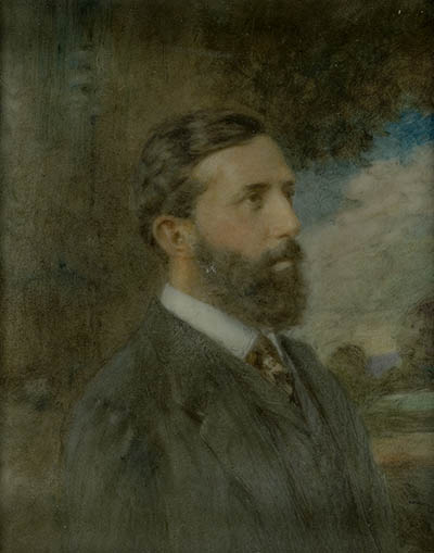 Buchanan Winthrop Miniature portrait, oil on porcelain