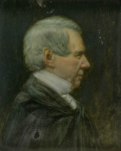 David Austen Miniature portrait, oil on porcelain